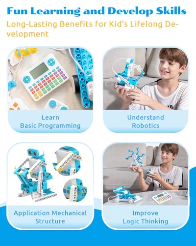 WhalesBot D3 Pro 12-in-1 STEM Wecode Pad Coding Robot Kit for Kids, 388-Piece Educational Building Set with Interactive Storytelling, Ideal Toy for Boys & Girls Ages 6-8 - style: WhalesBot D3 Pro Coding Robot