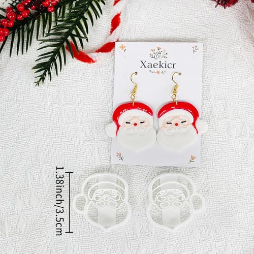 Xaekicr Christmas Santa Polymer Clay Cutters Set – Clay Earring Cutters for DIY Earrings – Cute Holiday Face Clay Molds – Polymer Clay Tools for Jewelry Making - color: F color