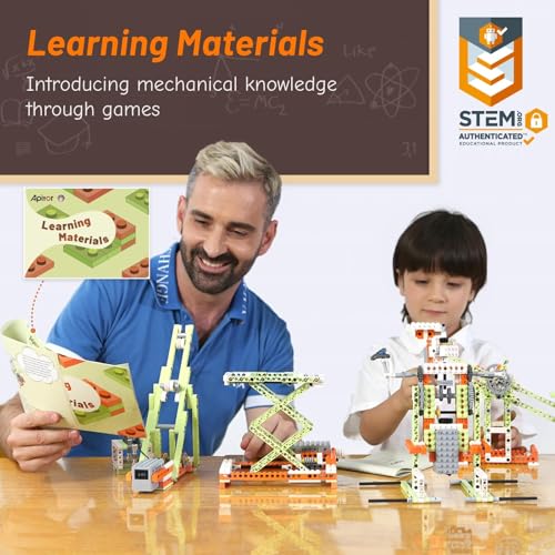Apitor Robot E STEM Kits for 8-12 Year Old Boy Girl, 14 in 1 Electric Building Toys with Learning Materials, DIY Educational Construction Science Kit for Kids 8-10 10-12 Christmas Birthday Gift - style: Robot E