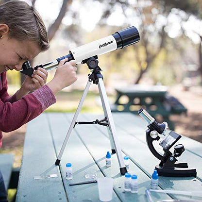 Educational Insights GeoSafari Telescope & Microscope Set - Science Kit with Refractor Telescope and Microscope for Kids, Includes Prepared Slides, Discovery Toys, Science Gifts for Kids 8-12