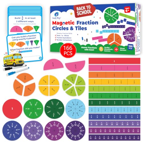 178 PCS Magnetic Fraction Circles & Tiles – Simply Magic Fraction Magnets