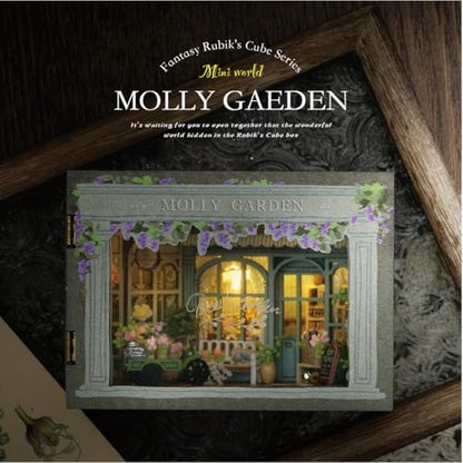 DIY Miniature Dollhouse Kits - Wooden Mini Model House with LED Lights, Tiny Furniture & Accessories – Craft Building Kits for Teens & Adults (Molly Garden) – Birthday Valentine's Gift - style: Molly Garden