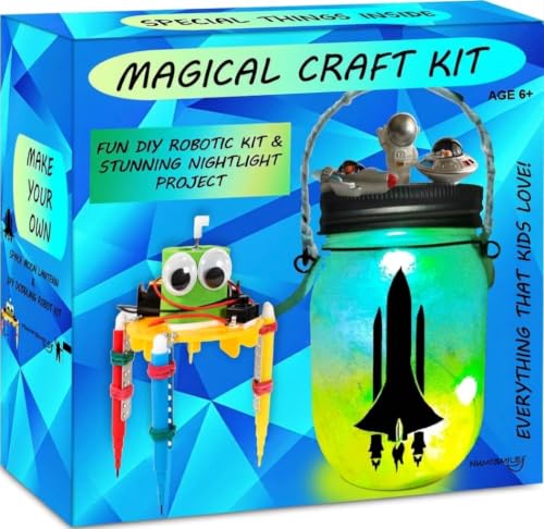 DIY STEM Toys Arts and Crafts for Boys, Space Night Light Kit for Kids 5-12 - color: Blue- Space