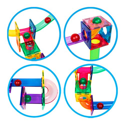 PicassoTiles Motion Activated Marbles 8pc LED Light-Up Glow in The Dark Translucent Balls for Marble Run Race Racetrack Maze Magnetic Construction Magnet Tiles Building Block STEM Education Kids Toys - color: 8pc Led Balls for Marble Run