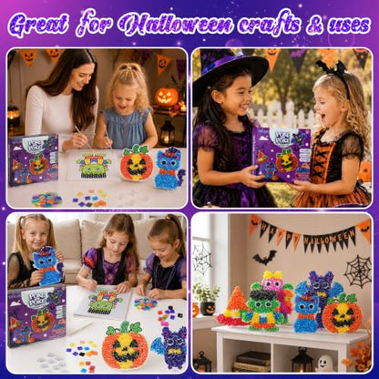 VEYLIN Poke and Poke Art Kit for Kids Ages 4-8, Halloween Pumpkin DIY Craft - color: Purple