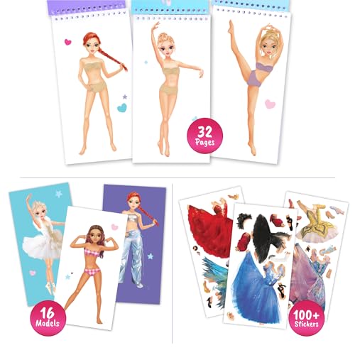 BSCOOL Dance Recital Gifts for Girls. Dress Up Sticker Activity Book. - color: Sticker Dress Up Dancers