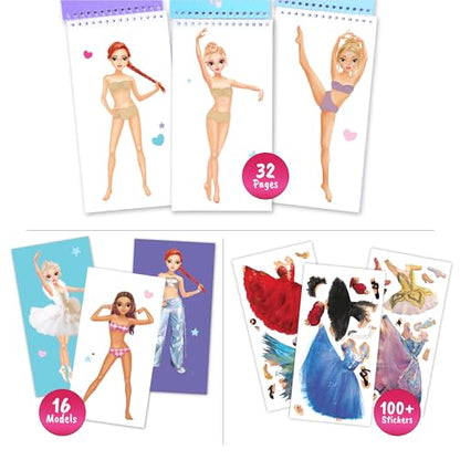 BSCOOL Dance Recital Gifts for Girls. Dress Up Sticker Activity Book. - color: Sticker Dress Up Dancers