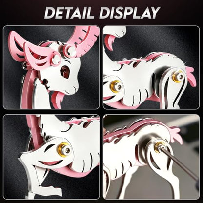 3D Metal Puzzle Zodiac Sheep Stainless Steel,Pink & Silver - color: C01-sheep Pink