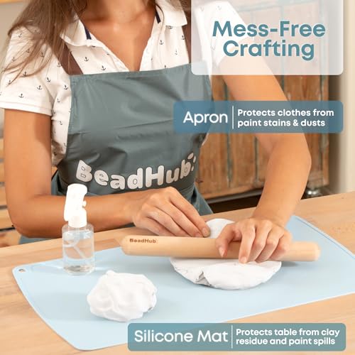 Pottery Kit for Beginners, 4.4LBS Air Dry Clay for Adults with Sculpting Tools, Paint, Glaze, 2kg Air-Dry Modeling Clay | Molding, Sculpt & Painting Set, Hobby Date Night DIY Art Craft Kits (White) - color: A White