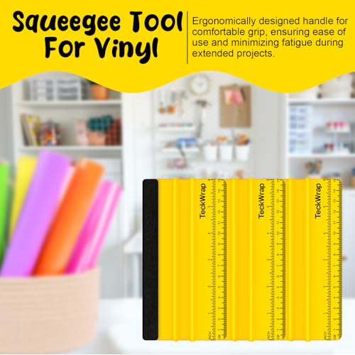 TECKWRAP Felt Squeegee Scraper Tool for Vinyl, Yellow, 6"x2.9" - color: 1pcs Yellow