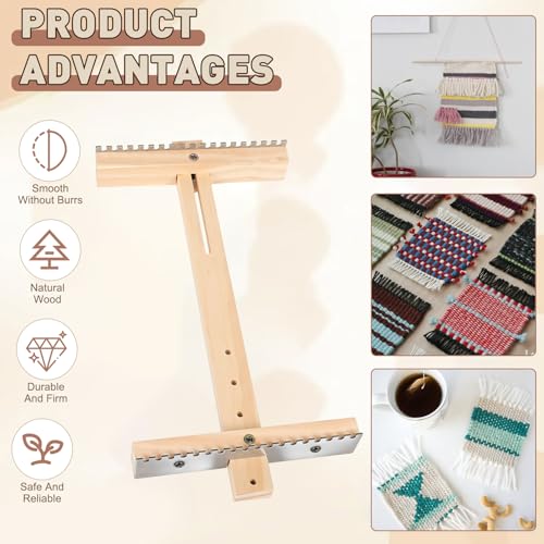 Adjustable Tapestry Weaving Loom, Wooden Loom Kit for Fiber Art Crafts