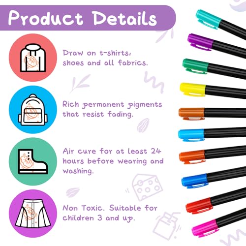 Chuarry 43 Pcs DIY Bibs Decorating Kit 8 Bodysuits 8 Pcs 2 Ply White Bibs 10 Fabric Markers 16 Stencils Baby Shower Sign(Flower) - style: Flower