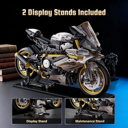 Chodia 1:5 Motorcycle Building Set 2078-Piece Large Scale Model for Age 14+