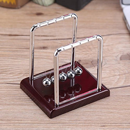 DEWIN Newtons Cradle Pendulum Steel Balance Swinging Magnetic Ball Perpetual Motion Desk Toy Physics Science Desk Fun Toy Swinging Kinetic Balls for Office Decor Gift 3.35 x 2.76 x 3.54 Inches