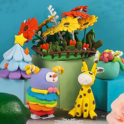 ifergoo Air Dry Clay, 65 Colors Magic Foam DIY Molding Clay for Slime - color: 65 Colors