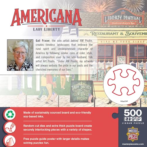 MasterPieces 500 Piece EZ Grip Jigsaw Puzzle for Adults, Family, Or Youth - Lady Liberty - 19.25"x26.75" - style: Lady Liberty