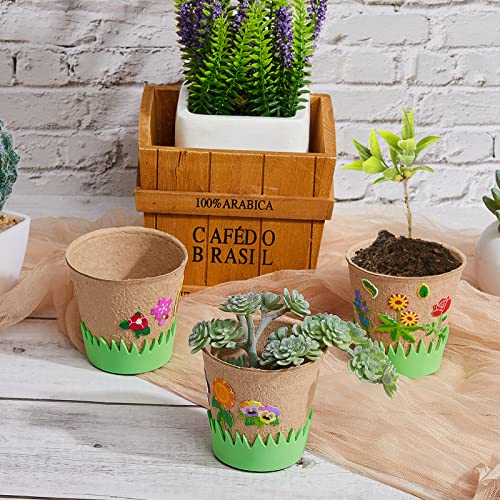 Jecery 12 Sets Garden Planting Kit DIY Foam Pots for Plants with Stickers