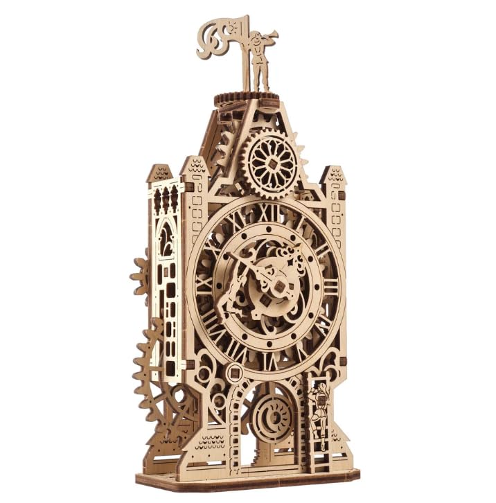 UGEARS Old Clock Tower, 3D Puzzle, 7.87-inch Height, Wooden Model Kits for Adults Clock Kit for Do It Yourself Wood Building Kit for Adult Mechanical Puzzle