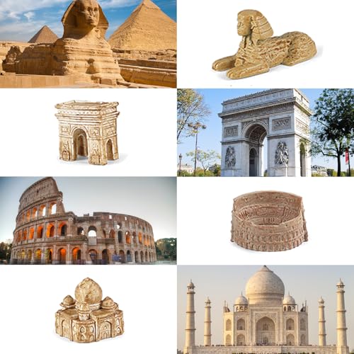 SCAHOW World Famous Building Models for Kids Toddlers 3 4 5 6 7 Years Old, 17pcs Landmark Architecture Toy Figurines,Edcucational Learning Toy Figure for Boys and Girls
