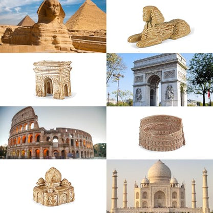 SCAHOW World Famous Building Models for Kids Toddlers 3 4 5 6 7 Years Old, 17pcs Landmark Architecture Toy Figurines,Edcucational Learning Toy Figure for Boys and Girls