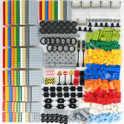 MALEKO Compatible Building Bricks, Wheels and Axles Sets with Baseplates - color: 600pcs