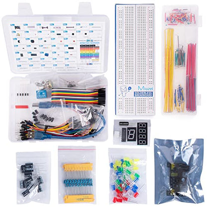 Miuzei Electronics Component Kit with Breadboard Compatible with Arduino