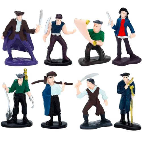ONEST 8 Pieces Little People Figurines Hand Painted People Action Figures Figures Realistic Detailed Pirate Figurine Model Figures Party Favors Table Decorations - style: Pirate