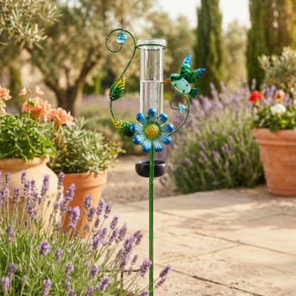 MUMTOP Hummingbird Rain Gauge for Outdoor Lawn, Yard and Garden - color: Upgrade Hummingbird