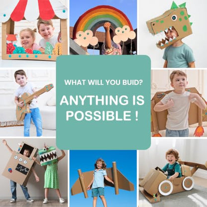 Kizzikids Cardboard Tools for Kids, STEM Construction Kit Safe Cutter