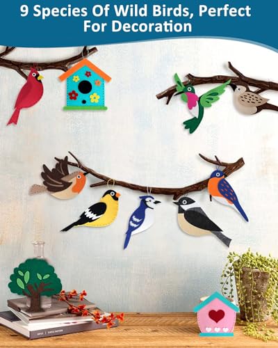 CiyvoLyeen Wild Birds Sewing Craft Kit Animal Sewing Kit for Boys and Girls Beginners Set of 12 Sewing Projects Gift for Kids - color: Birdie-12 Pcs