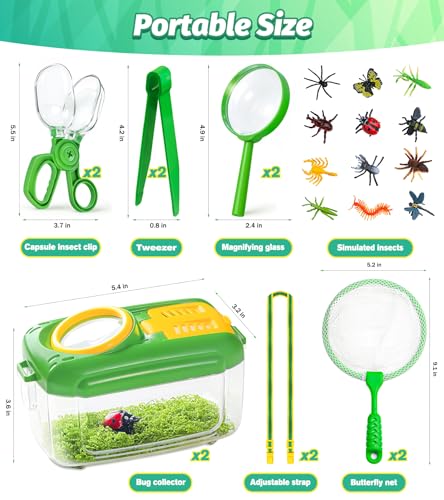 Bug Catcher for Kids, 22 PCS Bug Catching Kit with Bug Collector Toy Bugs - style: 22-Piece Set