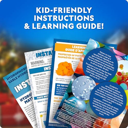 Blue Marble Science Ornaments Christmas Crafts for Kids Kit – 4 Ornaments with Holiday Science Experiments - Bouncy Ball Holiday Crafts, DIY Instant Snow Activities for Kids, Boys, and Girls - style: Science Experiment Ornaments