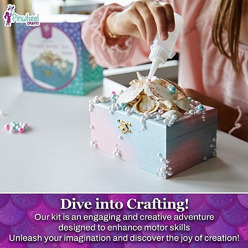 Pinwheel Crafts Mermaid DIY Jewelry Box Kit for Girls Ages 6+ with 530 Pcs - style: Mermaid Jewelry Box-530 Pcs