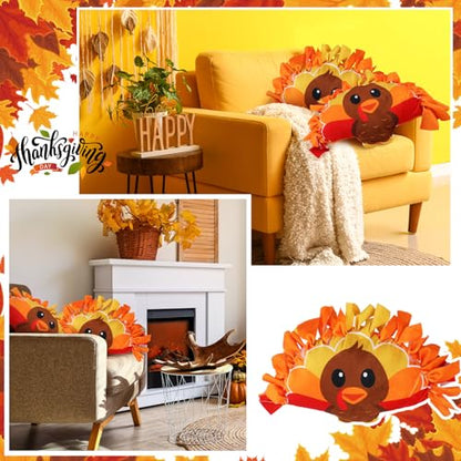 Weysat 6 Sets Thanksgiving Fall Turkey Tied Pillow Craft Kit DIY Turkey Pillow Craft Gifts with PP Cotton for Fall Harvest Thanksgiving Party Decor VBS School Favors Classroom Giveaways - style: Thanksgiving