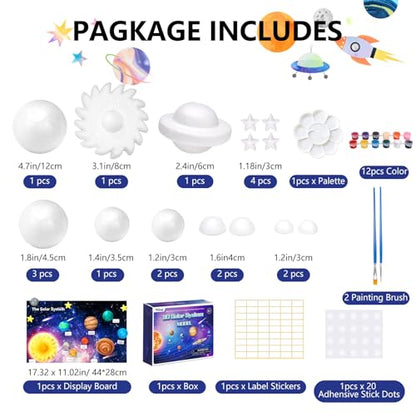 Pllieay Solar System Model Kit, 3D Solar System Kit for Crafts - color: 36pcs 3d Solar System Kit