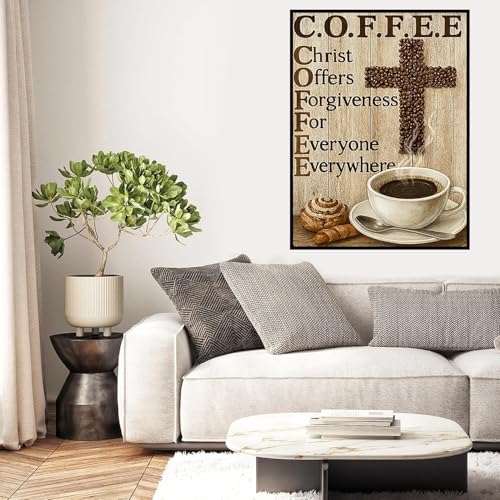 Diamond Art Kits for Adults, Christian Coffee Diamond Art Painting Kits - color: Coffee, size: 11.8x15.7 in(30x40 cm)