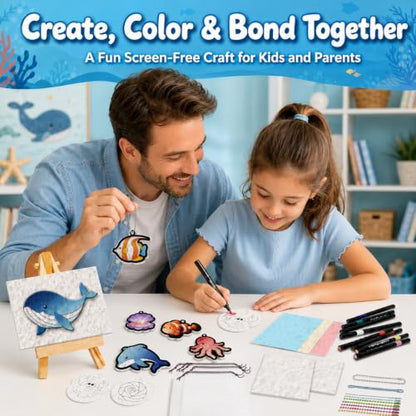 MZYTOZA Magic Foam Texture Painting Kit - 3D Art Craft Magic Puffs Paint Kit, 15 Mess-Free Paint by Number Craft for Kids (Blue) - color: Blue