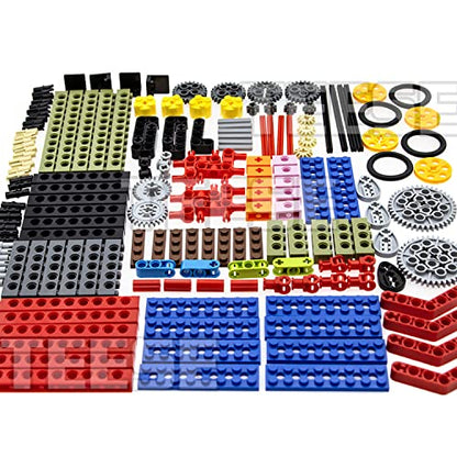 TEESE 184pcs Technic-Beam-Gears-Axles-Pins-Wheels-Tires, Compatible with Technic-Parts, for STEM-MOC-EV3-Project-Track-Car-Bulk- Blocks (Random Color)