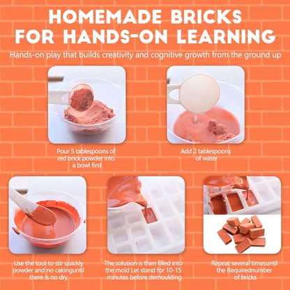 Brick House Building Kit for Kids 6+, Clay Brick Construction Set