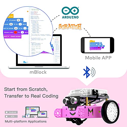 Makeblock Bundle of Pink mBot Robot Kit + Interactive Light & Sound Add-on Pack