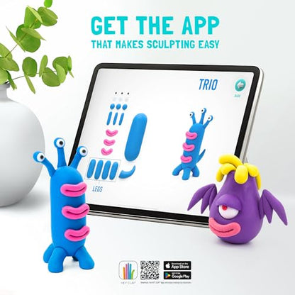 HEY CLAY Aliens Air Dry Clay Kit for Kids Modeling Set for Children Age 3+ - color: Aliens