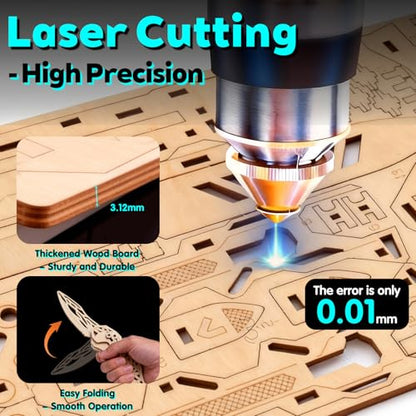 3D Wooden Puzzles for Adults – 6 Knife-Shaped Puzzles with 266 Pieces