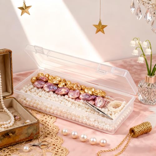 LJY 10 Clear Rectangular Plastic Boxes, 6.1 x 2.6 x 1.2 in for Beads - color: Transparent, size: 6.1 x 2.6 x 1.2 inch
