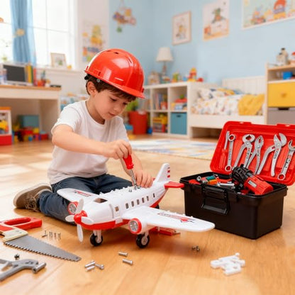 Kids Tool Set, 55 Pcs with Box and Electronic Toy Drill for Child Ages 3+