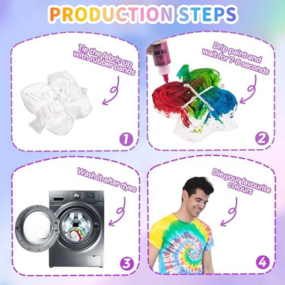 24 Colors Tie Dye Kit, Fabric Dye Set for Kids Adults Parties - color: 24 COLORS