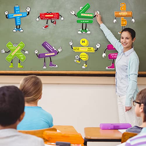 Tevxj 10 Sets Math Posters for Classroom Educational Math Bulletin Board