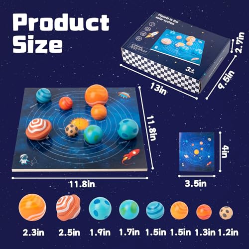 Adena Montessori Wooden Solar System Puzzle, 3-6y