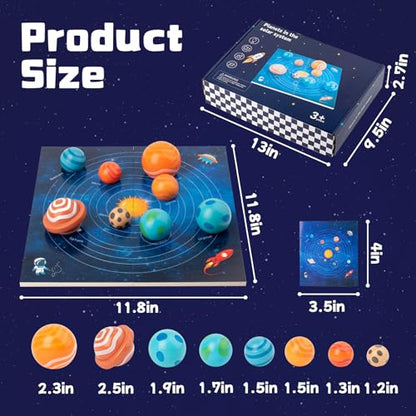 Adena Montessori Wooden Solar System Puzzle, 3-6y