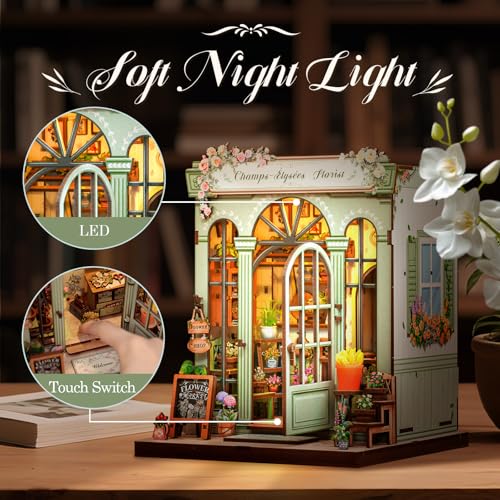 CUTEBEE Book Nook Kit for Adults, DIY Miniature Greenhouse Kit - color: Champs-élysées Florist