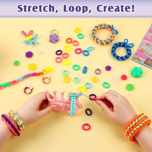 DPAPDI Bracelet Making Kit Toys for Kids, Girls Crafts for Ages 6-12 - color: Loom Bracelets Kit